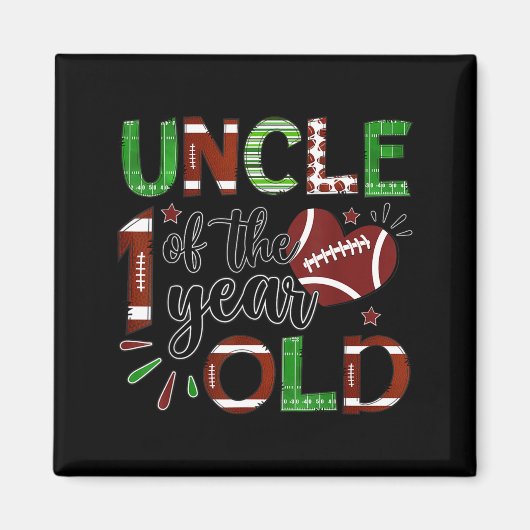 Uncle Of The 1 Year Old Football 1st Birthday Boy  マグネット (正面)