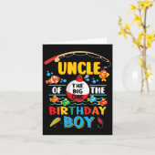 Uncle Of The Big One Fishing 1st Birthday Ofishall カード (黄色い花)