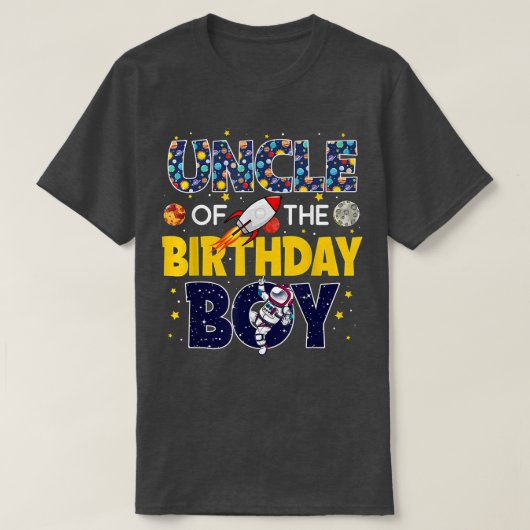 Uncle of The Birthday Boy  Outer Space Daddy Papa  Tシャツ (デザイン正面)