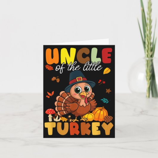 Uncle Of The Little Turkey Thanksgiving Baby Showe カード (正面)
