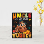 Uncle Of The Little Turkey Thanksgiving Baby Showe カード (黄色い花)
