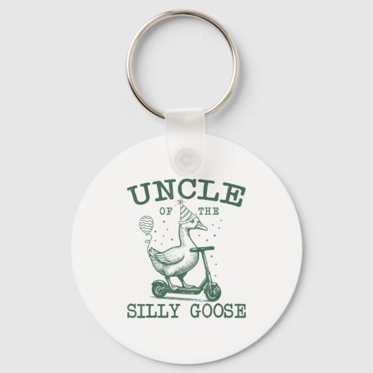 Uncle Of The Silly Goose First Birthday Family Mat キーホルダー (正面)