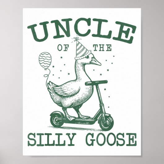 Uncle Of The Silly Goose First Birthday Family Mat ポスター (正面)