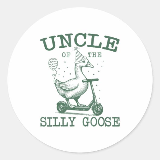 Uncle Of The Silly Goose First Birthday Family Mat ラウンドシール (正面)