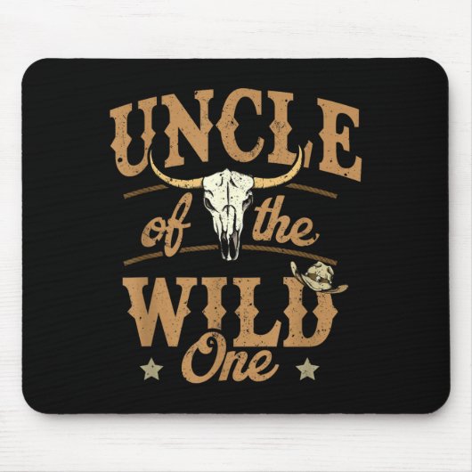 Uncle Of The Wild One Cowboy Western Rodeo Party M マウスパッド (正面)