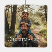 Uncle Photo Christmas Ornament – Best Uncle Ever セラミックオーナメント (裏面)