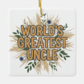 Uncle Photo Christmas Ornament – Best Uncle Ever セラミックオーナメント (正面)