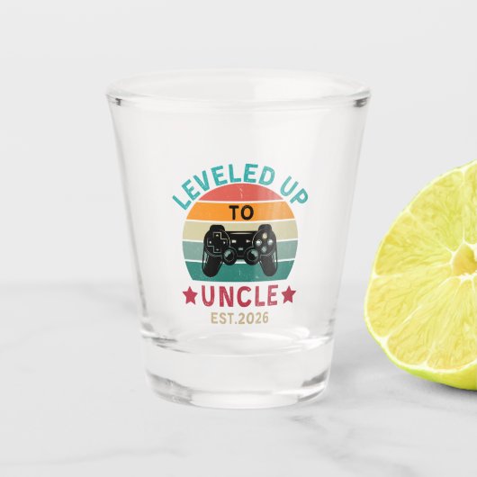 Uncle Pregnancy Announcement Beer Glass EST 2026 ショットグラス (正面)