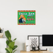 Uncle Sam Apple Label (green) - Wapato, WA ポスター (ホームオフィス)