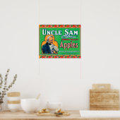 Uncle Sam Apple Label (green) - Wapato, WA ポスター (キッチン)