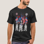 Uncle Sam Border Collie Dogs USA Flag Indepedence Tシャツ (正面)