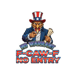 Uncle Sam Chicken No Warrant F-Caw-F No Entry ドアマット