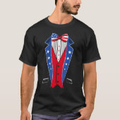 Uncle Sam Costume Hat American USA Flag Fourth 4th Tシャツ (正面)
