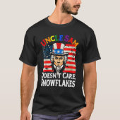 UNCLE SAM DOESN'T CARE SNOWFLAKES Funny American_4 Tシャツ (正面)