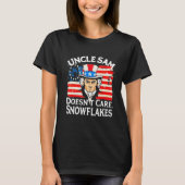 UNCLE SAM DOESN'T CARE SNOWFLAKES Funny American Tシャツ (正面)