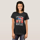 UNCLE SAM DOESN'T CARE SNOWFLAKES Funny American Tシャツ (正面フル)