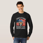UNCLE SAM DOESN'T CARE SNOWFLAKES Funny American Tシャツ (正面フル)