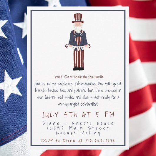 Uncle Sam Fourth of July Party | Patriotic  招待状
