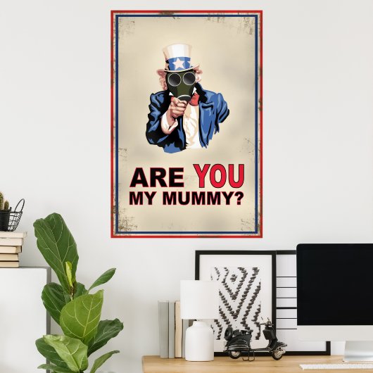 Uncle Sam Gas Mask Poster ポスター (ホームオフィス)