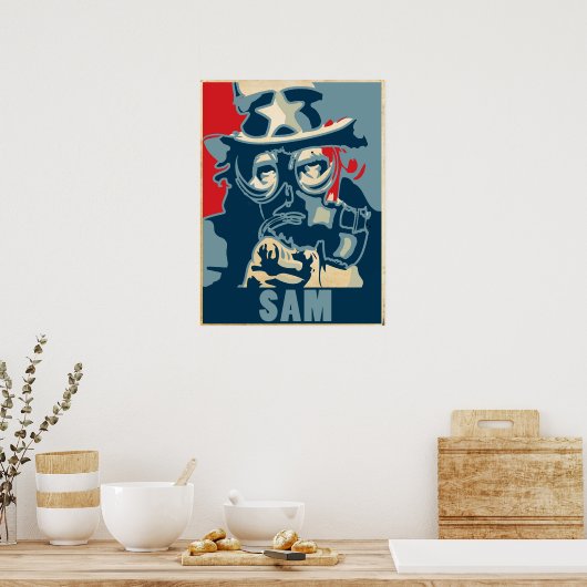 Uncle Sam Gas Mask Poster ポスター (キッチン)