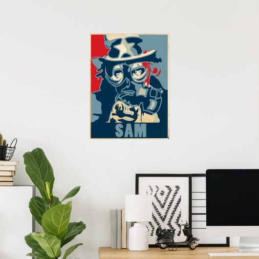 Uncle Sam Gas Mask Poster ポスター (ホームオフィス)