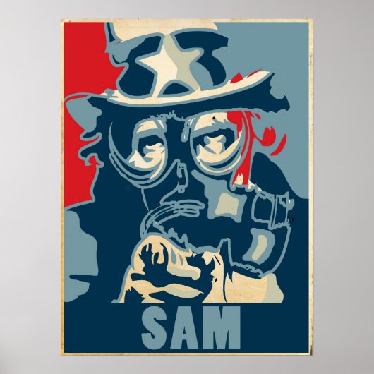 Uncle Sam Gas Mask Poster ポスター (正面)