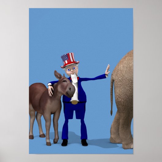 Uncle Sam Loves Donkeys ポスター (正面)