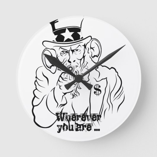 Uncle Sam Round Clock ラウンド壁時計 (正面)