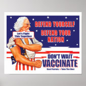 Uncle Sam Vaccinate Let's Fight This Together ポスター (正面)