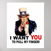 Uncle Sam WANT YOU PULL MY FINGER ポスター (正面)