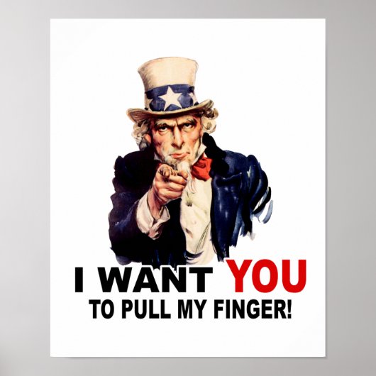 Uncle Sam WANT YOU PULL MY FINGER ポスター (正面)