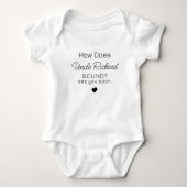 Uncle to Be Baby Grow - Personalised New Uncle ベビーボディスーツ (正面)