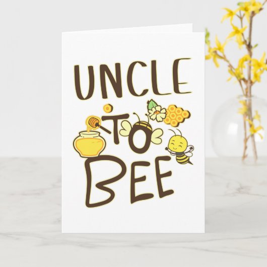 Uncle To Bee Pregnancy Announcement Pregnant カード (黄色い花)