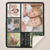 Uncle We Love You Photo Collage Black シェルパブランケット (正面)