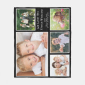 Uncle We Love You Photo Collage Black フリースブランケット (正面)