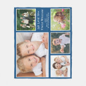 Uncle We Love You Photo Collage Blue フリースブランケット (正面)