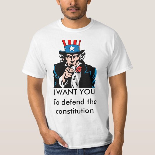 UncleSam_2、私は憲法を守って、ほしいです Tシャツ (正面)