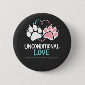 Unconditional Love Paw Heartbeat Custom Pet Name B 缶バッジ (正面)
