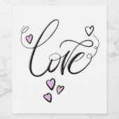Uncorked Affection | Elegant Minimalist Love Wine  ワインラベル (シングルラベル)