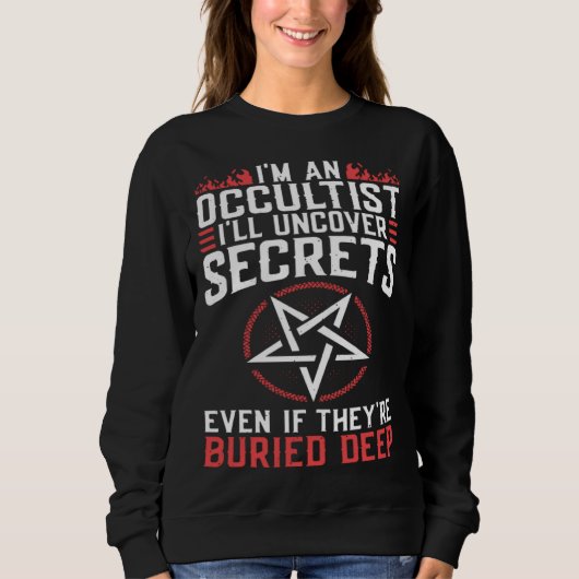 Uncover Secrets Satanic Baphomet Witchcraft Goth O スウェットシャツ (正面)