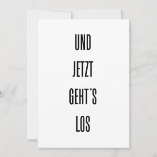 Und jetzt geht's los - card カード