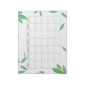 Undated fresh Green Minimalist Monthly Planner ノートパッド (回転)