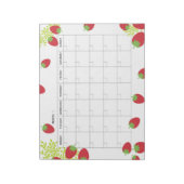 Undated Minimal Strawberry Monthly Planner ノートパッド (回転)