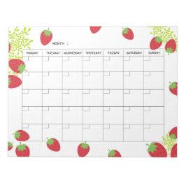 Undated Minimal Strawberry Monthly Planner  ノートパッド