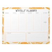 Undated Vertical Weekly Planner, Orange Border ノートパッド (正面)