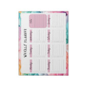 Undated Weekly Planner, Rainbow Cloud Border Notep ノートパッド (回転)