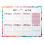 Undated Weekly Planner, Rainbow Cloud Border Notep ノートパッド (正面)