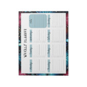 Undated Weekly Planner with Fireworks Border ノートパッド (回転)