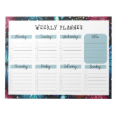 Undated Weekly Planner with Fireworks Border ノートパッド (正面)