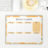 Undated Weekly Planner with Orange Slice Border ノートパッド
